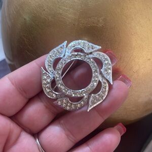 White gemstones brooch